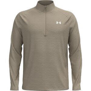 UA Tech Textured 1/2 Zip-BRN