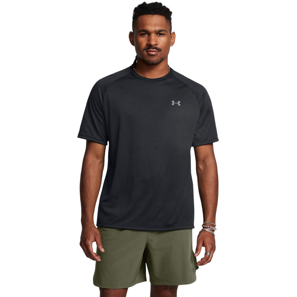 UA Tech 2.0 SS Tee-BLK,Black/Gr