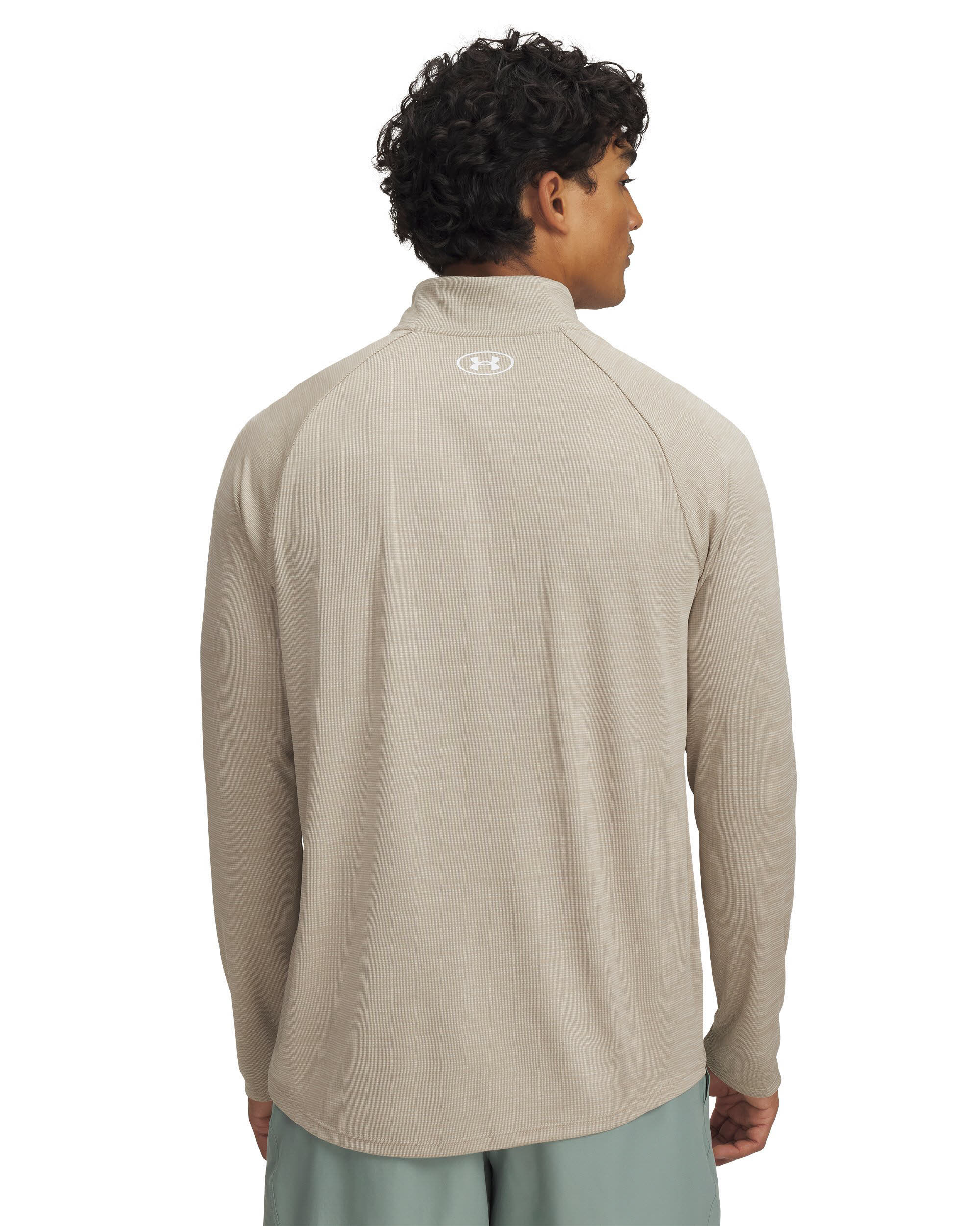 UA Tech Textured 1/2 Zip-BRN
